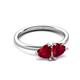 3 - Francesca 1.60 ctw Heart Shape (6.00 mm) Lab Created Ruby Toi Et Moi Engagement Ring 