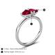 5 - Francesca 1.60 ctw Heart Shape (6.00 mm) Lab Created Ruby Toi Et Moi Engagement Ring 