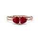 1 - Francesca 1.60 ctw Heart Shape (6.00 mm) Lab Created Ruby Toi Et Moi Engagement Ring 