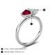 5 - Francesca 1.25 ctw Heart Shape (6.00 mm) Lab Created Ruby & Opal Toi Et Moi Engagement Ring 