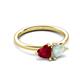 3 - Francesca 1.25 ctw Heart Shape (6.00 mm) Lab Created Ruby & Opal Toi Et Moi Engagement Ring 