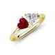 4 - Francesca 1.70 ctw Heart Shape (6.00 mm) Lab Created Ruby & Lab Created White Sapphire Toi Et Moi Engagement Ring 