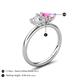 5 - Francesca 1.80 ctw Heart Shape (6.00 mm) Lab Created White Sapphire & Lab Created Pink Sapphire Toi Et Moi Engagement Ring 