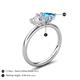 5 - Francesca 1.90 ctw Heart Shape (6.00 mm) Lab Created White Sapphire & Blue Topaz Toi Et Moi Engagement Ring 