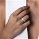 6 - Francesca 1.65 ctw Heart Shape (6.00 mm) Lab Created White Sapphire & Lab Created Alexandrite Toi Et Moi Engagement Ring 