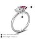 5 - Francesca 2.00 ctw Heart Shape (6.00 mm) Lab Created White Sapphire & Rhodolite Garnet Toi Et Moi Engagement Ring 