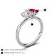 5 - Francesca 1.70 ctw Heart Shape (6.00 mm) Lab Created White Sapphire & Lab Created Ruby Toi Et Moi Engagement Ring 