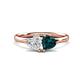 1 - Francesca 1.90 ctw Heart Shape (6.00 mm) Lab Created White Sapphire & London Blue Topaz Toi Et Moi Engagement Ring 