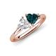 4 - Francesca 1.90 ctw Heart Shape (6.00 mm) Lab Created White Sapphire & London Blue Topaz Toi Et Moi Engagement Ring 