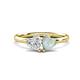 1 - Francesca 1.35 ctw Heart Shape (6.00 mm) Lab Created White Sapphire & Opal Toi Et Moi Engagement Ring 