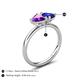 5 - Francesca 1.58 ctw Heart Shape (6.00 mm) Amethyst & Lab Created Blue Sapphire Toi Et Moi Engagement Ring 