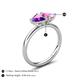 5 - Francesca 1.58 ctw Heart Shape (6.00 mm) Amethyst & Lab Created Pink Sapphire Toi Et Moi Engagement Ring 
