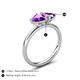 5 - Francesca 1.36 ctw Heart Shape (6.00 mm) Amethyst Toi Et Moi Engagement Ring 