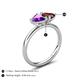 5 - Francesca 1.63 ctw Heart Shape (6.00 mm) Amethyst & Red Garnet Toi Et Moi Engagement Ring 