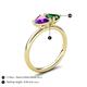 5 - Francesca 1.43 ctw Heart Shape (6.00 mm) Amethyst & Lab Created Emerald Toi Et Moi Engagement Ring 