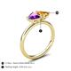 5 - Francesca 1.36 ctw Heart Shape (6.00 mm) Amethyst & Citrine Toi Et Moi Engagement Ring 