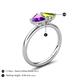 5 - Francesca 1.63 ctw Heart Shape (6.00 mm) Amethyst & Peridot Toi Et Moi Engagement Ring 