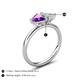 5 - Francesca 1.13 ctw Heart Shape (6.00 mm) Amethyst & Opal Toi Et Moi Engagement Ring 