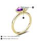 5 - Francesca 1.13 ctw Heart Shape (6.00 mm) Amethyst & Opal Toi Et Moi Engagement Ring 