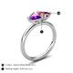 5 - Francesca 1.48 ctw Heart Shape (6.00 mm) Amethyst & Pink Tourmaline Toi Et Moi Engagement Ring 
