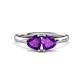 1 - Francesca 1.36 ctw Heart Shape (6.00 mm) Amethyst Toi Et Moi Engagement Ring 