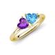 4 - Francesca 1.68 ctw Heart Shape (6.00 mm) Amethyst & Blue Topaz Toi Et Moi Engagement Ring 
