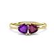 1 - Francesca 1.78 ctw Heart Shape (6.00 mm) Amethyst & Rhodolite Garnet Toi Et Moi Engagement Ring 