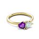 3 - Francesca 1.13 ctw Heart Shape (6.00 mm) Amethyst & Opal Toi Et Moi Engagement Ring 