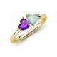 4 - Francesca 1.13 ctw Heart Shape (6.00 mm) Amethyst & Opal Toi Et Moi Engagement Ring 