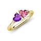 4 - Francesca 1.48 ctw Heart Shape (6.00 mm) Amethyst & Pink Tourmaline Toi Et Moi Engagement Ring 