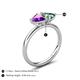 5 - Francesca 1.43 ctw Heart Shape (6.00 mm) Amethyst & Lab Created Alexandrite Toi Et Moi Engagement Ring 