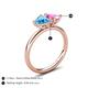 5 - Francesca 1.90 ctw Heart Shape (6.00 mm) Blue Topaz & Lab Created Pink Sapphire Toi Et Moi Engagement Ring 