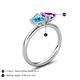 5 - Francesca 1.68 ctw Heart Shape (6.00 mm) Blue Topaz & Amethyst Toi Et Moi Engagement Ring 