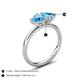 5 - Francesca 2.00 ctw Heart Shape (6.00 mm) Blue Topaz Toi Et Moi Engagement Ring 