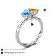 5 - Francesca 1.68 ctw Heart Shape (6.00 mm) Blue Topaz & Citrine Toi Et Moi Engagement Ring 