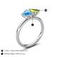 5 - Francesca 1.95 ctw Heart Shape (6.00 mm) Blue Topaz & Peridot Toi Et Moi Engagement Ring 