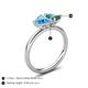 5 - Francesca 2.00 ctw Heart Shape (6.00 mm) Blue Topaz & London Blue Topaz Toi Et Moi Engagement Ring 