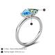 5 - Francesca 1.75 ctw Heart Shape (6.00 mm) Blue Topaz & Lab Created Alexandrite Toi Et Moi Engagement Ring 