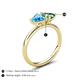 5 - Francesca 1.75 ctw Heart Shape (6.00 mm) Blue Topaz & Lab Created Alexandrite Toi Et Moi Engagement Ring 