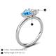 5 - Francesca 1.70 ctw Heart Shape (6.00 mm) Blue Topaz & Moissanite Toi Et Moi Engagement Ring 