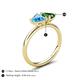 5 - Francesca 1.75 ctw Heart Shape (6.00 mm) Blue Topaz & Lab Created Emerald Toi Et Moi Engagement Ring 