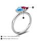 5 - Francesca 1.80 ctw Heart Shape (6.00 mm) Blue Topaz & Lab Created Ruby Toi Et Moi Engagement Ring 