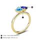 5 - Francesca 1.90 ctw Heart Shape (6.00 mm) Blue Topaz & Lab Created Blue Sapphire Toi Et Moi Engagement Ring 