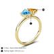 5 - Francesca 1.68 ctw Heart Shape (6.00 mm) Blue Topaz & Citrine Toi Et Moi Engagement Ring 
