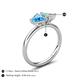 5 - Francesca 1.45 ctw Heart Shape (6.00 mm) Blue Topaz & Opal Toi Et Moi Engagement Ring 