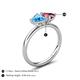 5 - Francesca 1.80 ctw Heart Shape (6.00 mm) Blue Topaz & Pink Tourmaline Toi Et Moi Engagement Ring 