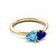 3 - Francesca 1.90 ctw Heart Shape (6.00 mm) Blue Topaz & Lab Created Blue Sapphire Toi Et Moi Engagement Ring 