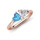 4 - Francesca 1.90 ctw Heart Shape (6.00 mm) Blue Topaz & Lab Created White Sapphire Toi Et Moi Engagement Ring 