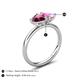 5 - Francesca 2.00 ctw Heart Shape (6.00 mm) Rhodolite Garnet & Lab Created Pink Sapphire Toi Et Moi Engagement Ring 
