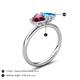 5 - Francesca 2.10 ctw Heart Shape (6.00 mm) Rhodolite Garnet & Blue Topaz Toi Et Moi Engagement Ring 